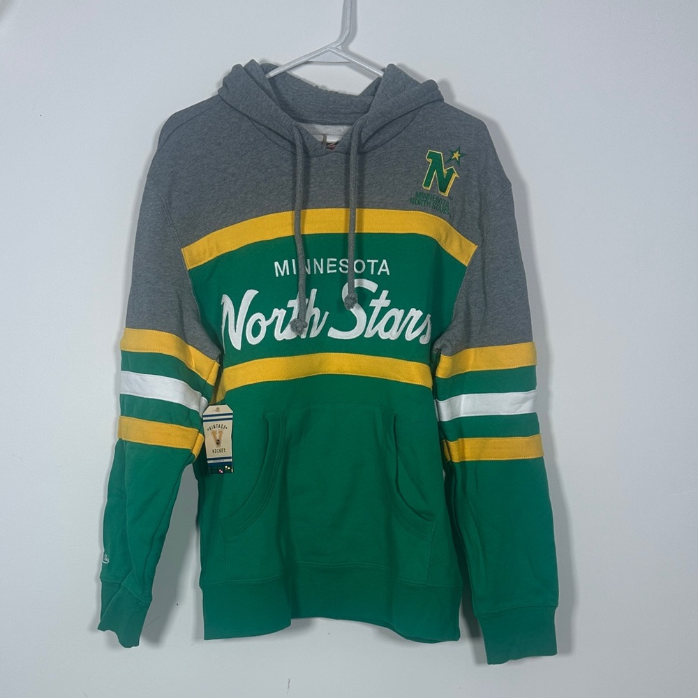 Mitchell & Ness Minnesota North Stars Gray and Green Hoodie